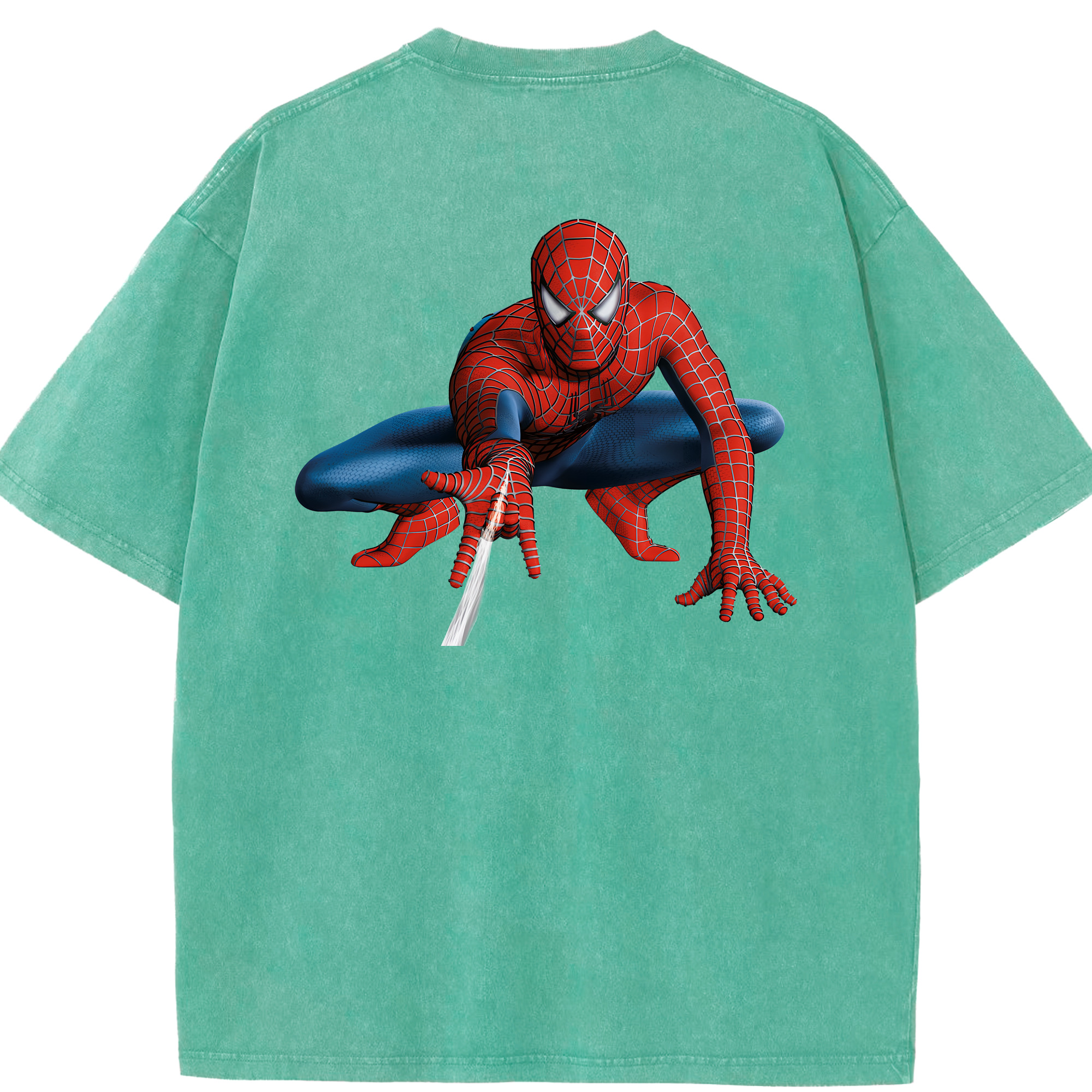 （画像用） Spider Man スパイダーマン 綿100% ヴィンテージ風 半袖Tシャツ（背面プリント）